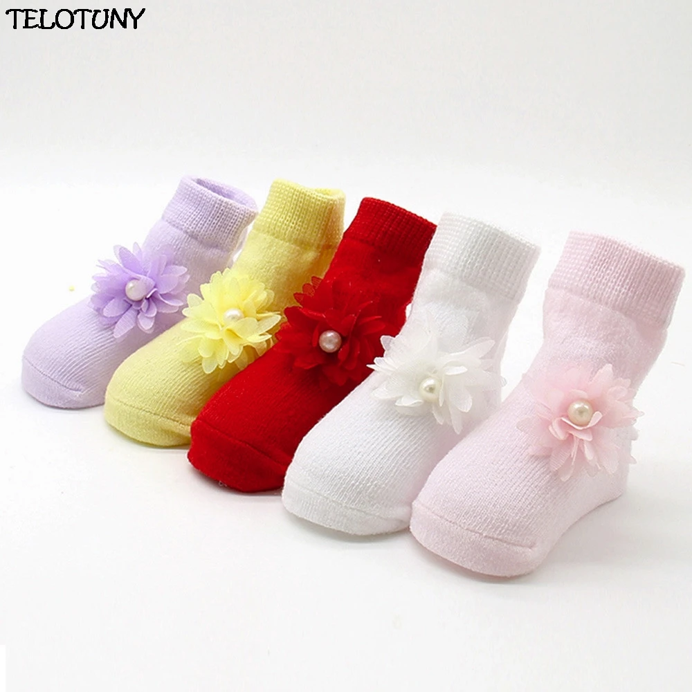 

2017 FASHION Baby Kids Girls Comfortable Floral Cute Cotton Sock Slippers Warm Ankle Socks