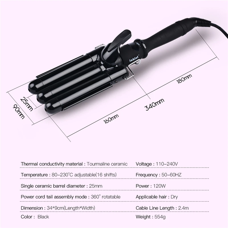 Портативный 25 мм Waver Deep Curly Hair Machine щипцы для завивки нагрева регулировка температуры Инструменты для укладки с термостойкими перчатками