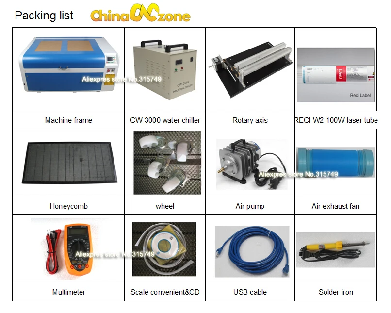 packing list SL1060