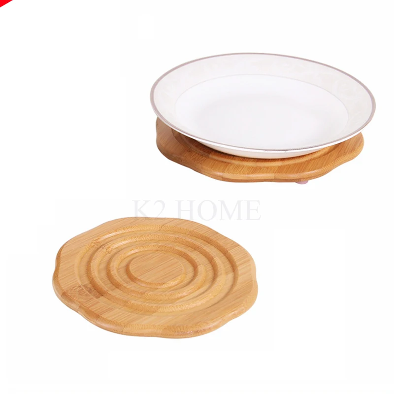 K2 HOME Kitchen Bamboo Hot Pad Mat Trivet Mat Heat Resistant Pad