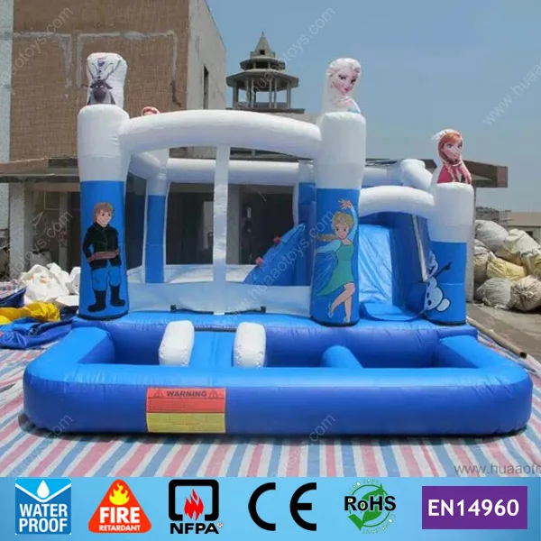 Cheap Commercial Outdoor Playground Inflatable Bouncer Castle with Pool for kids