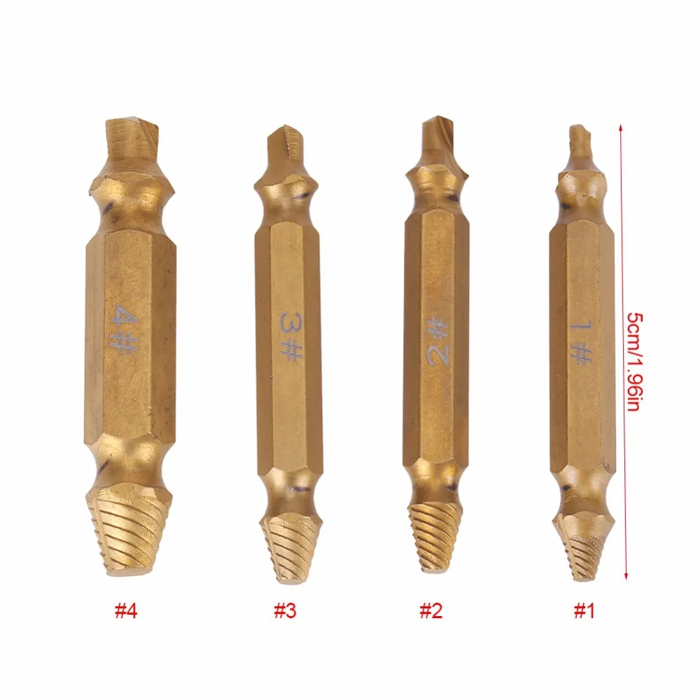 4 шт. поврежденный Винт экстрактор сверла руководство набор сломанный болт для удаления скорости, легко из зачищенного инструмента для удаления винтов 1#2#3#4# CA