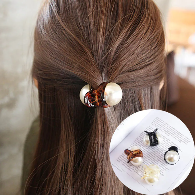 

Fashion Mini Pearl Crab Hair Claw For Women Charming Hair Accessories Girls Female Barrettes Hairpin Headwear