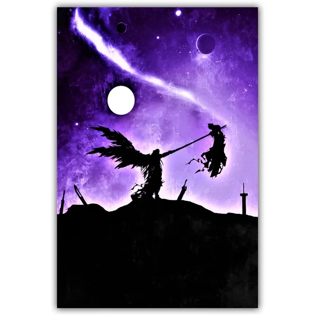 Final Fantasy Abstract Watercolor Wall Art Paint Wall Decor Canvas Prints Canvas Art Poster Oil