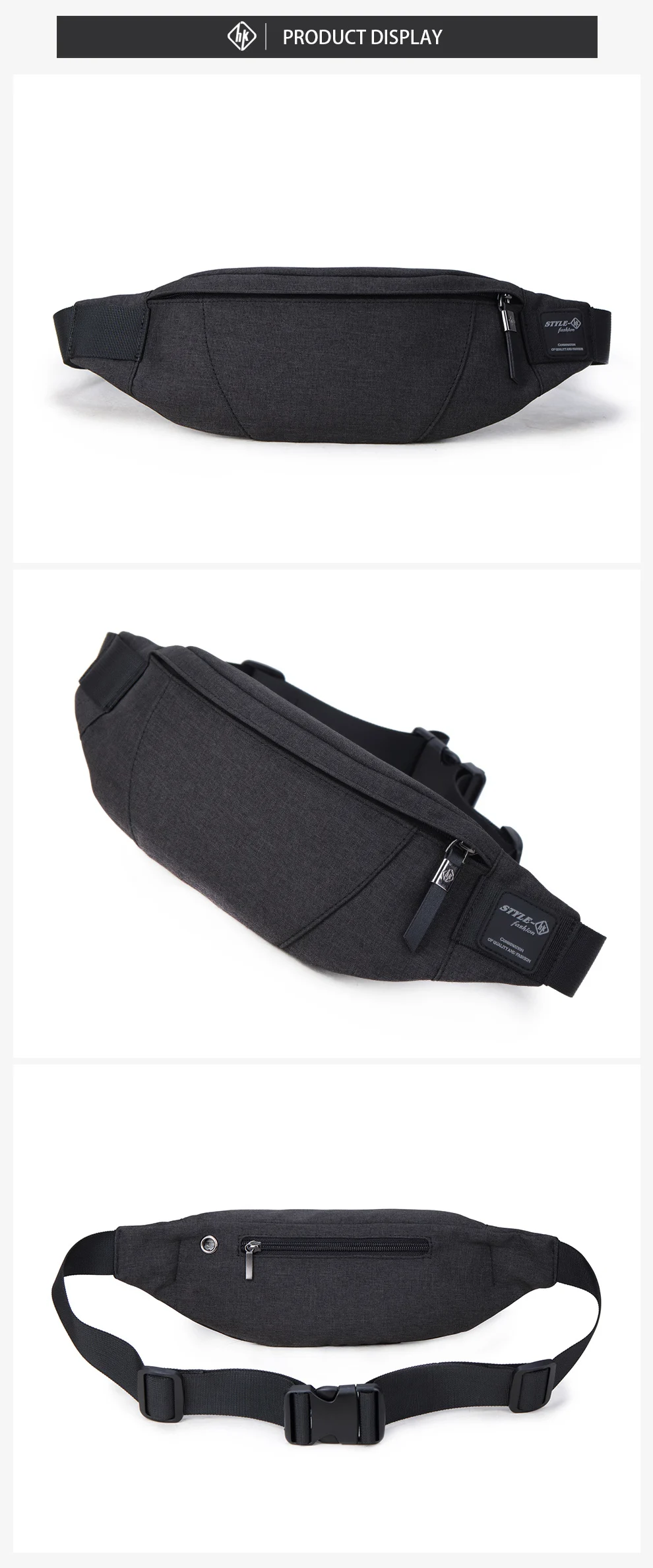 Hk Fanny Pack черная водонепроницаемая сумка на пояс для денег мужской кошелек подростковый дорожный кошелек на пояс Мужские поясные сумки чехол для сигарет для телефона