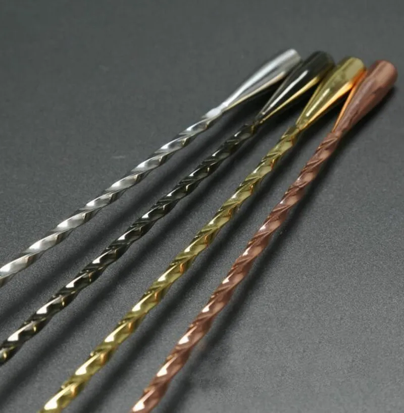 33CM Long wine Tool Stir spoon bar twisted hoffmann plating rose gold bar spoons