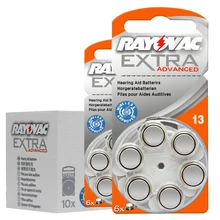 10 card (60pcs) Original Zinc Air 13/P13/PR48 Battery for BTE Hearing aids.Rayovac Extra Performance Hearing Aid Batteries.