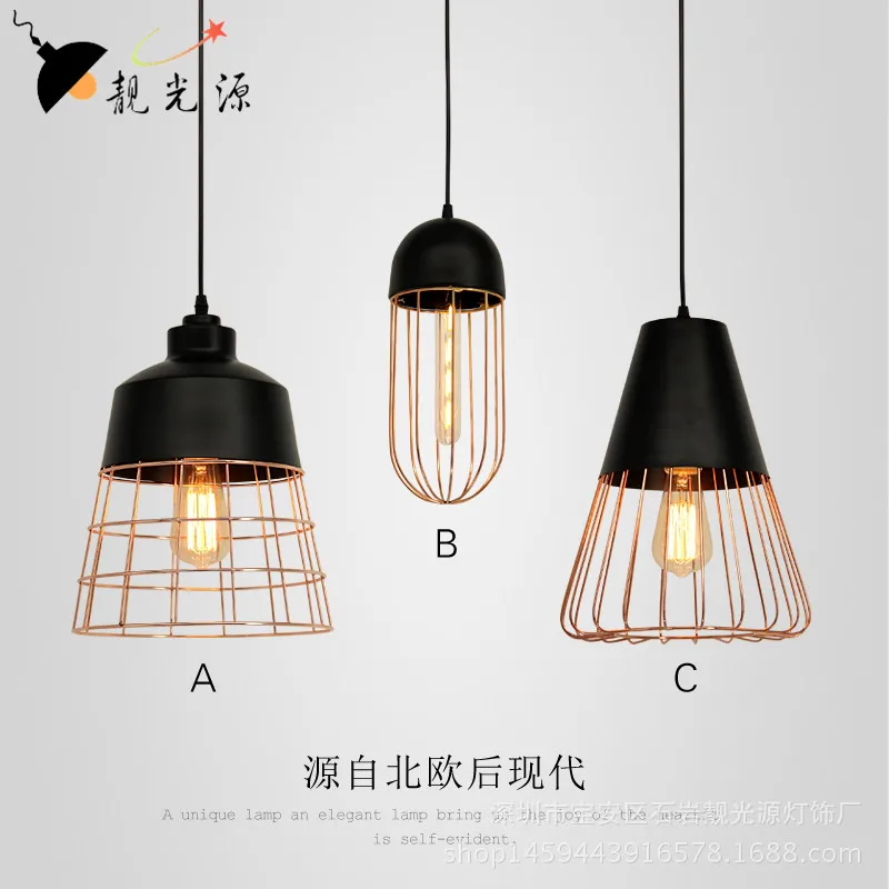 

Modern Simplicity Industrial Wind Chandelier Creative Personality Retro Lamp Bar Decorative Iron Art Wire Pendant Lamp 1260