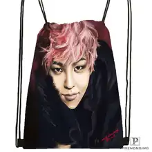 Custom big bang (3) Band Drawstring Backpack Bag Cute Daypack Kids Satchel (Black Back) 31x40cm#180612-03-Bigbang