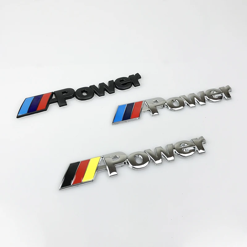Metal M POWER MPOWER Logo car Rear Trunk Badge Decal Emblem Sticker Car Styling Sport Auto Accessories For BMW M3 M5 M6 F10 F30 noizzy hemp fimble leaf ho jdm car sticker 3d metal auto green emblem badge for bmw audi vw lada tuning accessories car styling
