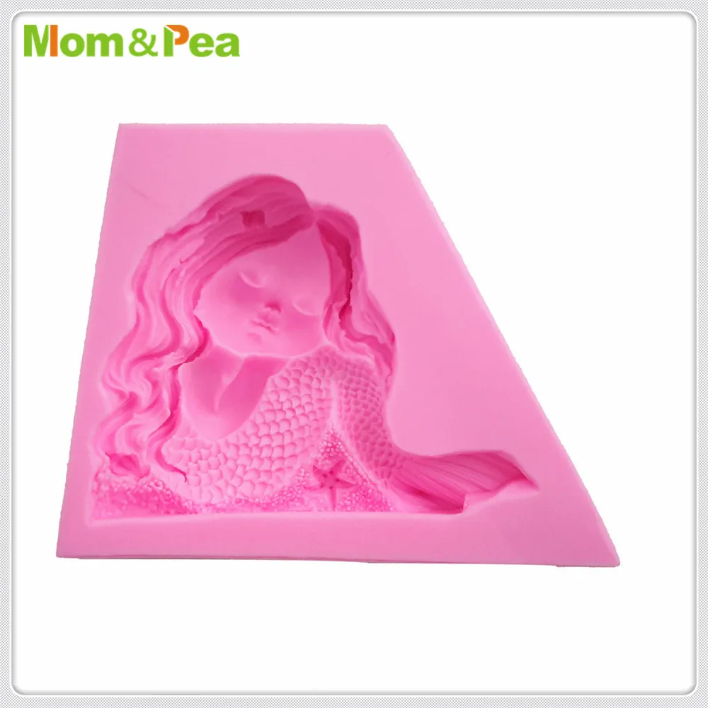 Mom &amp Pea MPA1938 силиконовая Русалка Форма для украшения торта помадка 3D форма