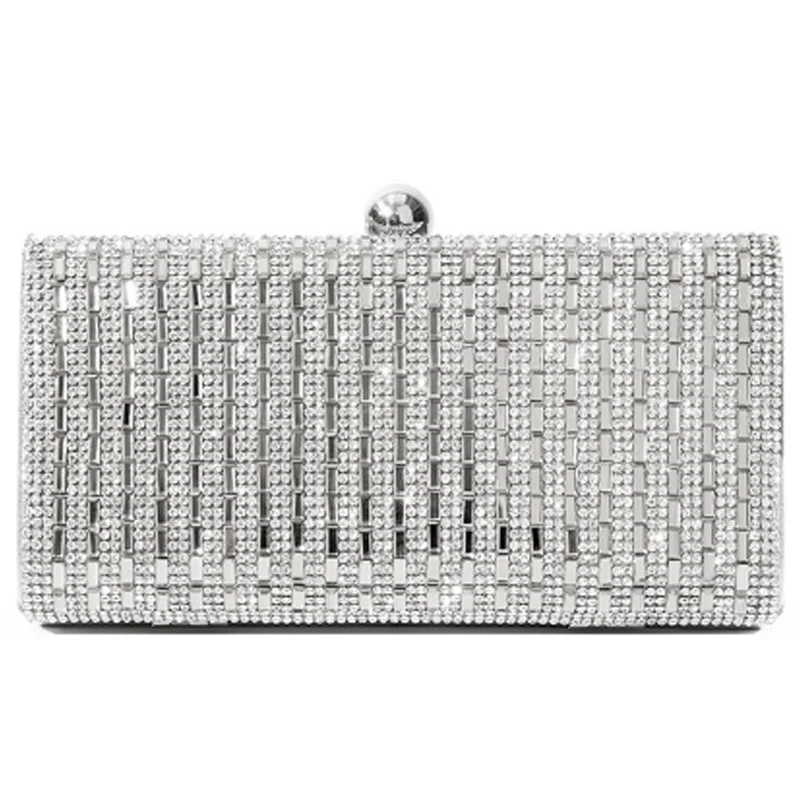 

Ladies Evening Bag Black/Silver Wedding Party Bag Diamond Rhinestone Clutch Crystal Sparkling Clutch Bag Wallet