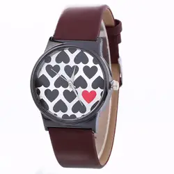 Новое поступление Best продажи часы подарок рисунок в форме сердца модные женские туфли кожаные Relogios Feminino Montre женские часы под платье