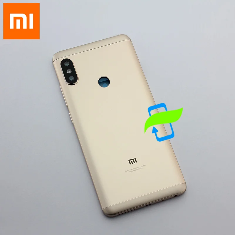 Оригинальная Задняя крышка батареи для Xiaomi Redmi Note5 задняя крышка Корпус задняя дверь Чехол Redmi Note 5 pro Кнопки громкости питания+ объектив камеры - Цвет: Redmi Note5 Golden