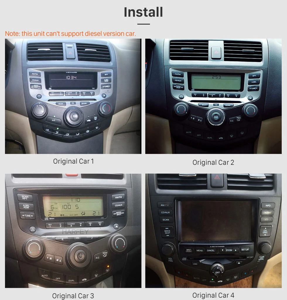 Excellent Harfey Android 8.1 10.1 inch HD Touchscreen Car Radio For Honda Accord 7 2003-2007 GPS Bluetooth Head unit car multimedia player 1