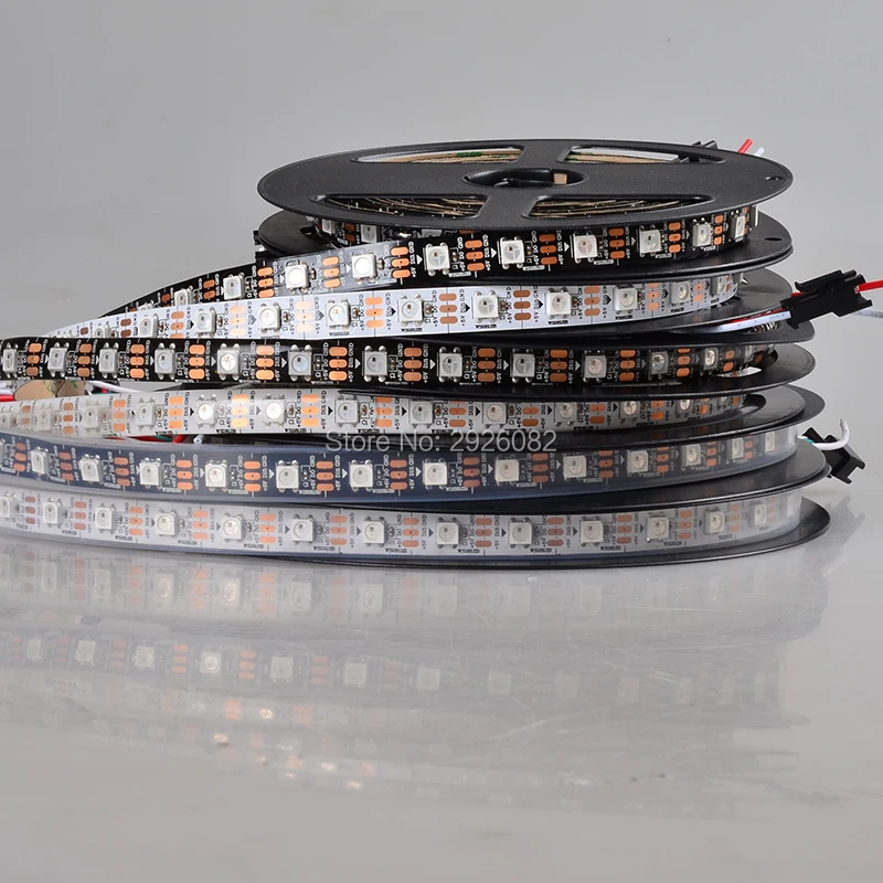 

DC5V 60LEDs/m 5050 SMD Digital SK6812 RGB LED Strip Light TV Flexible Pixel Tape Lamp,White/Black PCB,IP20/IP65/IP67