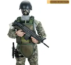 Высокая симуляция военные 12 дюймов армейские фигурки 1/6 масштаб Военный полицейский кукла с винтовкой клеевой пистолет Модель игрушки