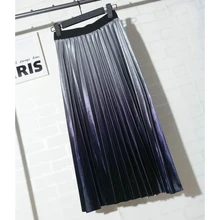 Kobykoyi осень Для женщин плиссированные юбки Высокая Талия Для женщин Длинная юбка Oversize Saias Для женщин миди юбки Jupe Femme Saias Faldas