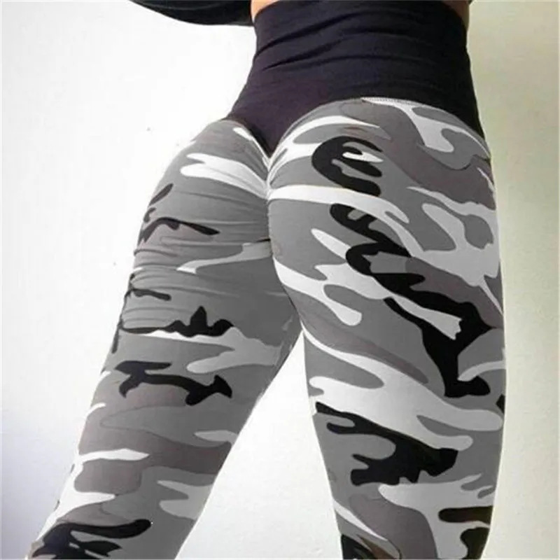 SVOKOR High Wist Print Leggings Women Fitness Push Up Camouflage Polyester Jegging Comfortable Workout Fashion Women Leggings Leggings