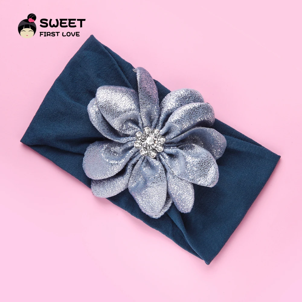 

1pcs Girls flowers nylon wide headbands, girls nylon turban head wraps, cute hair accessories birthday party gift
