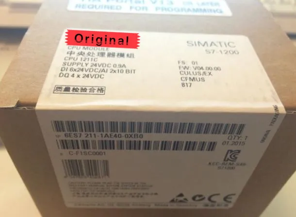 6ES7211-1AE40-0XB0 Unopend процессор, SIMATIC S7-1200, 1211C cpu, DC/DC, 6ES72111AE400XB0, 6ES7 211-1AE40-0XB0 navio livre