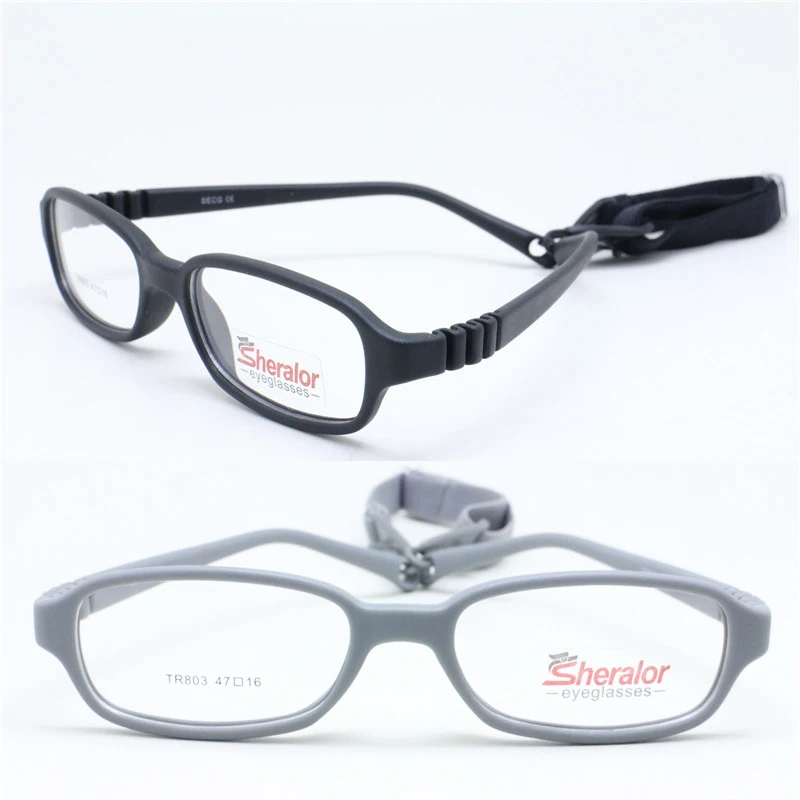 803 top quality flexible hingeless eyeglasses rectangle frame TR90