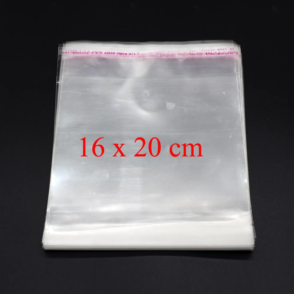 

Lot 100pcs 16x20cm Transparent Re-sealable Cellophane Transparent Opp Bag Packaging