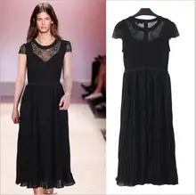 summer ladies Women’s clothing plus-size Bandage Bodycon lace hollow out Pleated large size dresses Y168