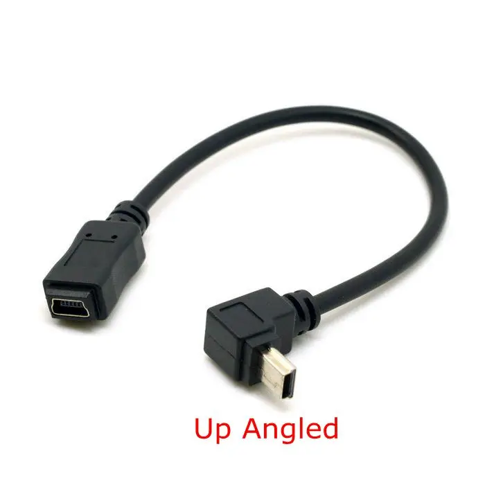 GPS Mini B USB 5 P 90D вверх и Подпушка прямым углом мужчин Mini USB 5 P 5pin женский кабель-удлинитель Угол 20 см 0.2 м короткий кабель