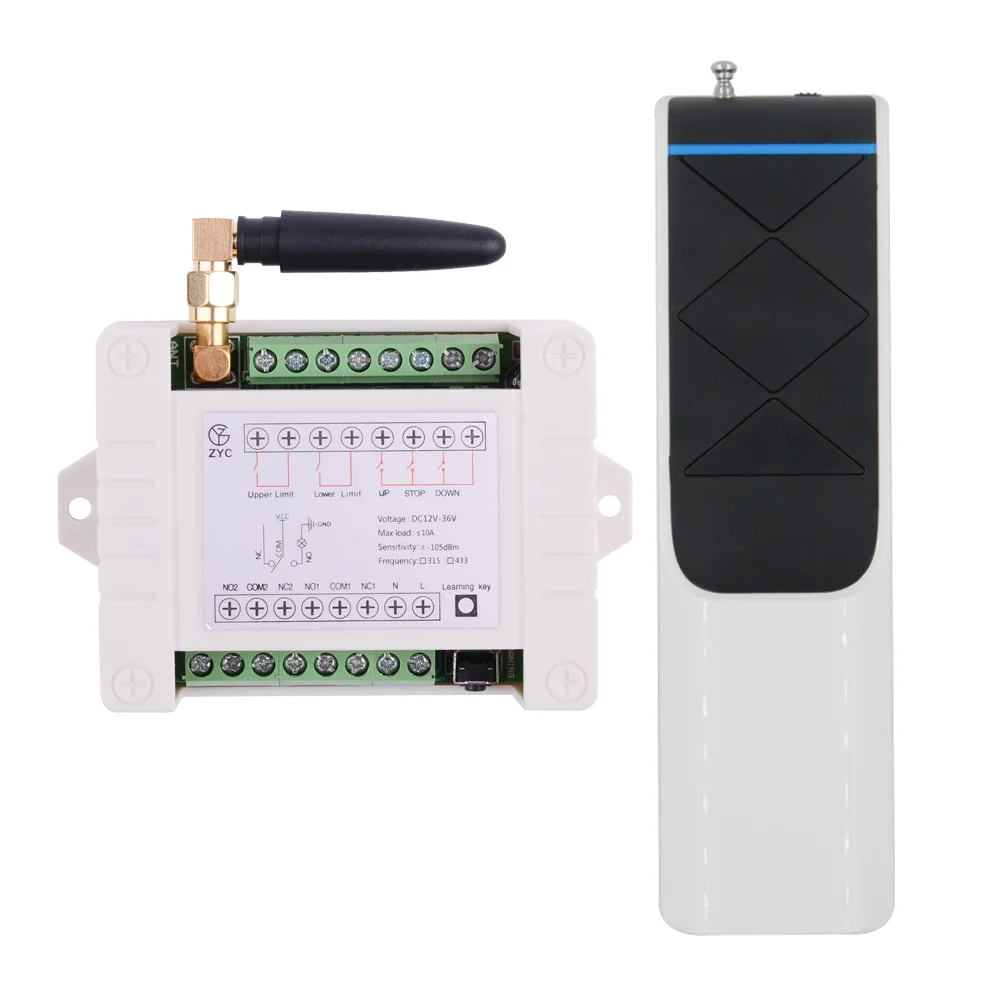 

12V 24V 36V 10A 3000M Motor Remote Control Switch Motor Forwards Reverse Door Tubular Motor Garage Door Projection Screen