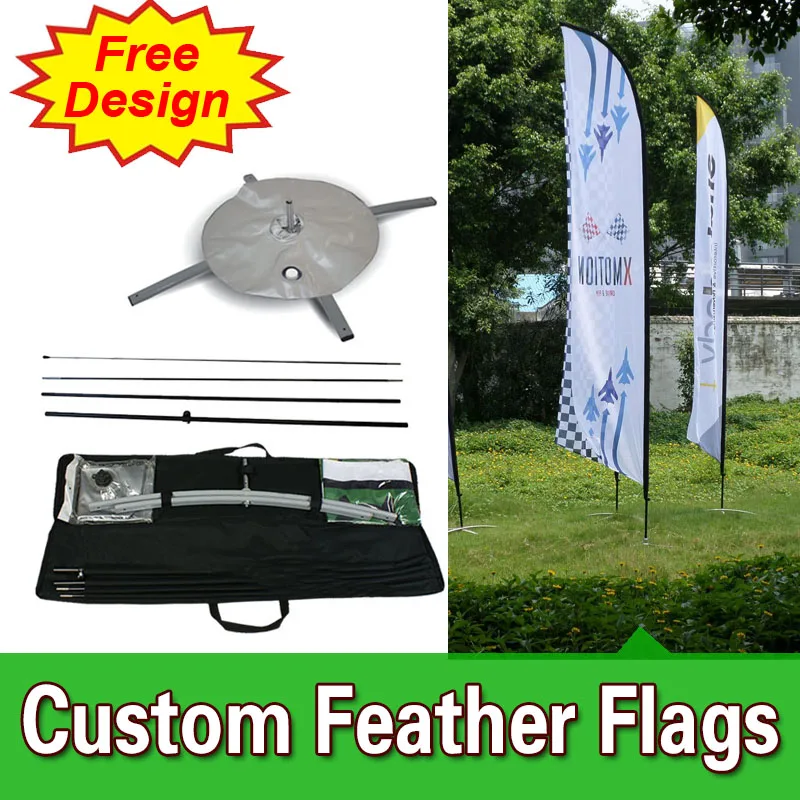 

Free Design Free Shipping Double Sided Cross Base Feather Competitive Sail Banners Signs Church Flag Banners Custom Blade Flags
