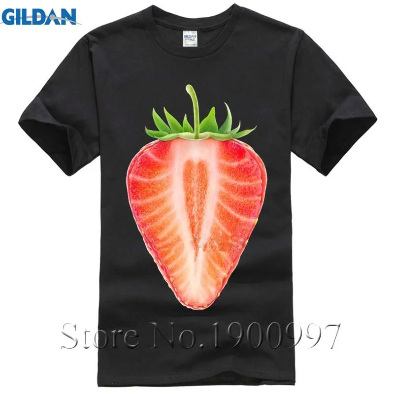 Great Fruit Strawberry Slice T Shirt Men Boy Custom Cotton Short Sleeve
