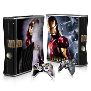 

Cool Iron Man Skin Sticker Protector for Microsoft Xbox 360 Slim and 2 Controller Skins Stickers for XBOX360 SLIM