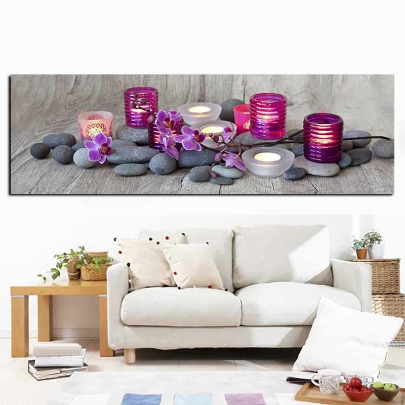 HD Print Orchid Flower Zen Spa Stone Still Life Paintings on Canvas Modern Wall Art Picture Poster for Living Room Sofa Cuadros (3)