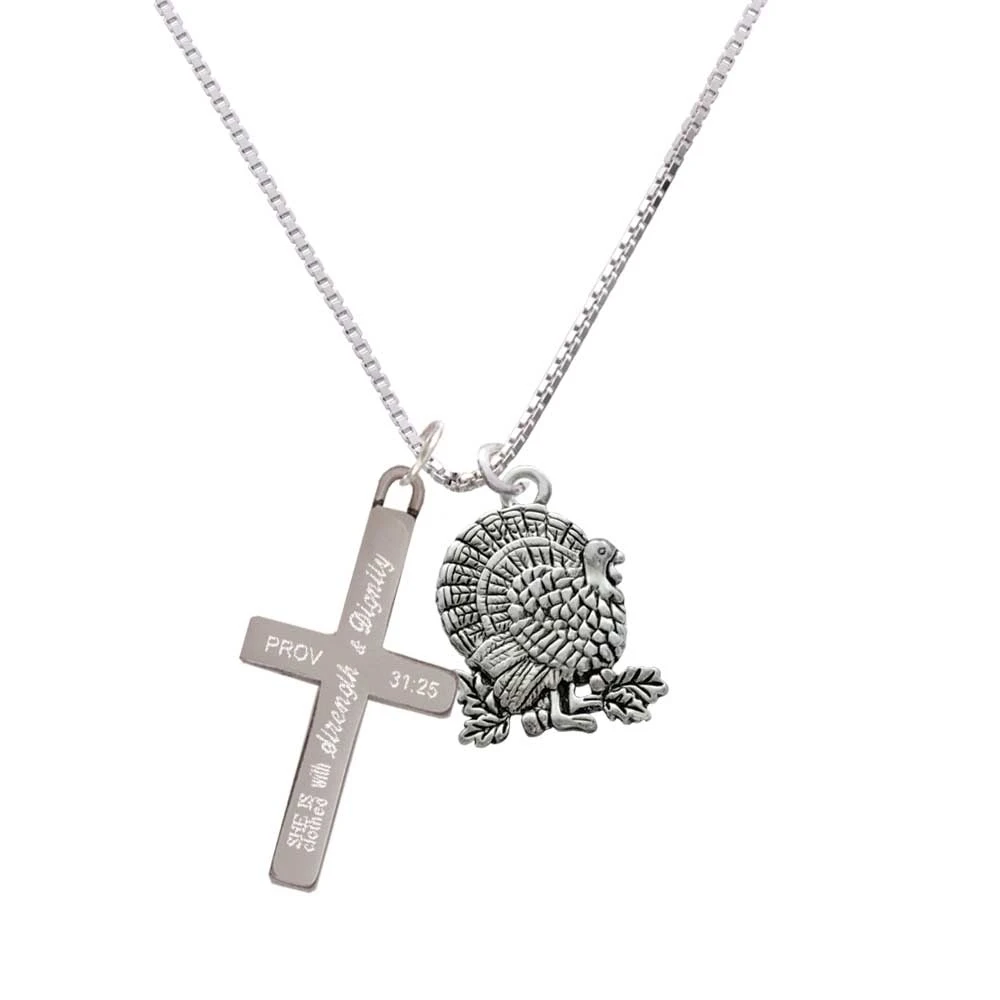 Antiqued Turkey - Strength and Dignity - Cross Necklace
