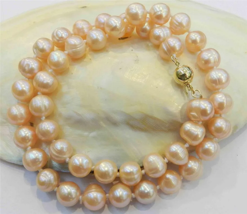 

8-9mm Real Natural Pink Cultivation Pearl Necklace 18" KSS2