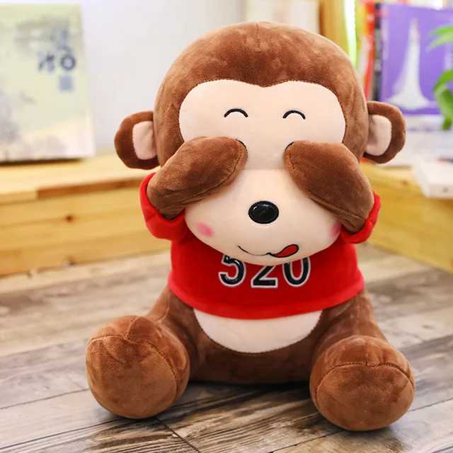 Hot Selling Shy-faced Monkey Dude Lovers Monkey Animal Plush Toys Christmas Gift for Friends