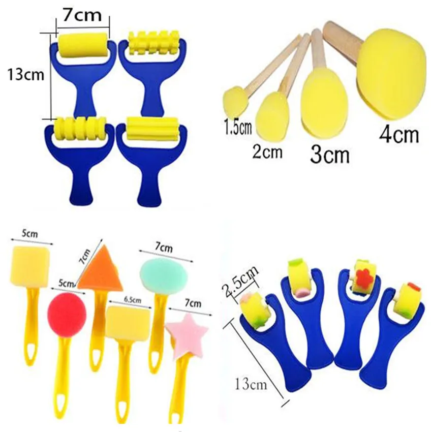1 Набор, губка, кисть для рисования, уплотнение, краска, обучающая игрушка для детей, сделай сам, губка для граффити, кисти, забавные игрушки, товары для рукоделия, игрушки для рисования