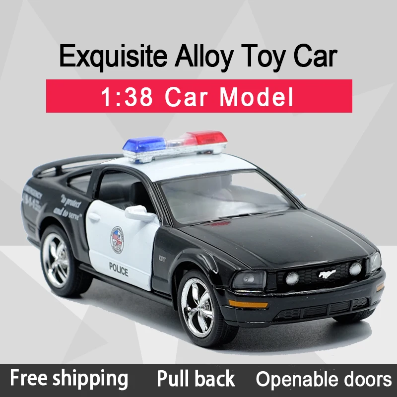 

Kinsmart 1:38 2006 Mustang GT Police Toy Car Alloy Diecast Car Model Toy With Pull Back For Children Gifts Toy Collection