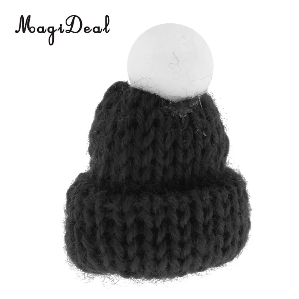 Lovely Miniature Mini Knit Hats for 1:12 Scale Dollhouse Miniature Home Shop Accessories Dolls House Interior Decoration Red
