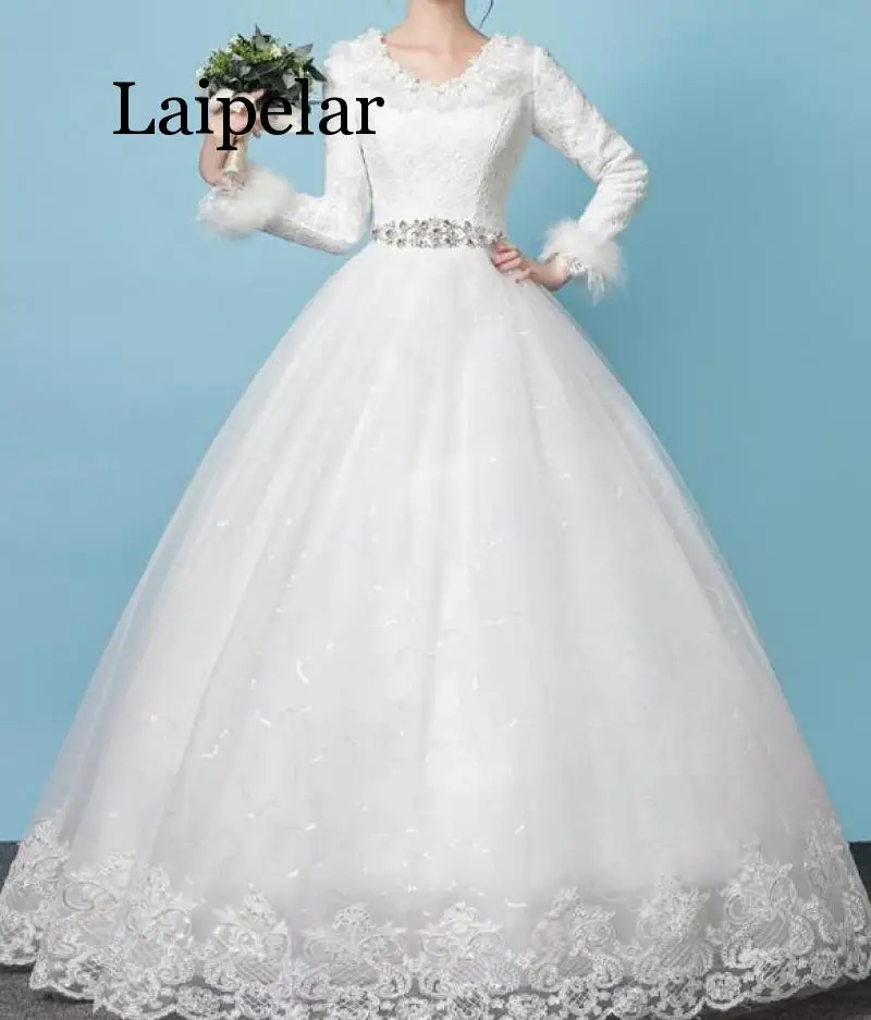 

Laipelar Spring 2019 new elegant warm white long-sleeved thick spring section Sen series Qi Chao simple simple