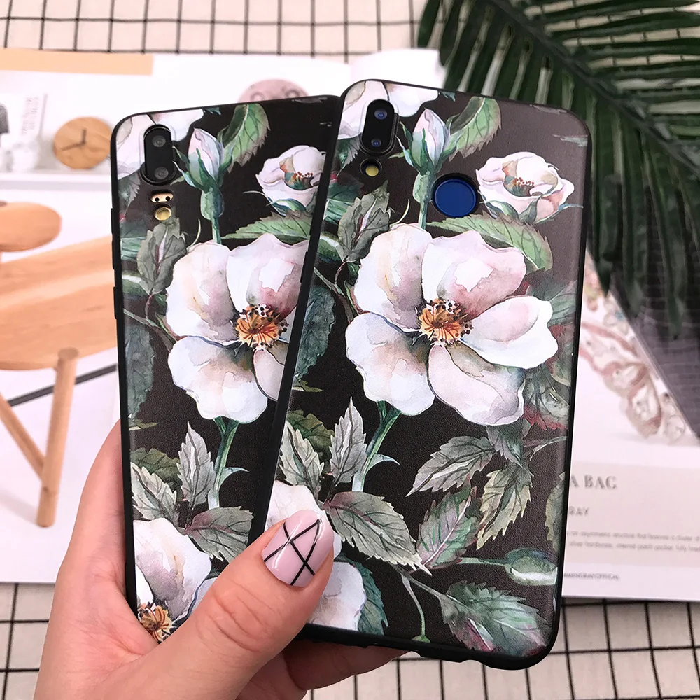 Мягкий чехол из ТПУ для Huawei P20 Lite Модный с цветами P30 2019 Новое поступление