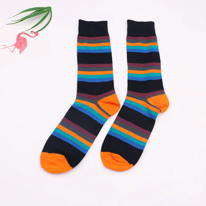 Hot Sale Casual Mens Long Socks New Autumn And Winter Plaid Multi-color Retro Cotton Dot socks - Цвет: Коричневый