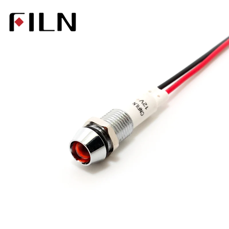 10mm Red Yellow Blue Green LED Metal Indicator Light Waterproof IP67 Signal Lamp 3V 5V 6V 9V 12V 24V 110V 220V  White Pilot Seal (3)