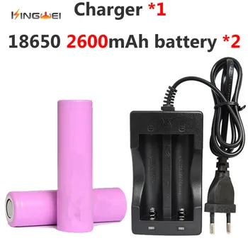 

2x2600mah Kingwei Battery For Samsung 18650 Li-ion Rechargeable Battery +1x18650 Dual Charger for LED Flashlight Toys