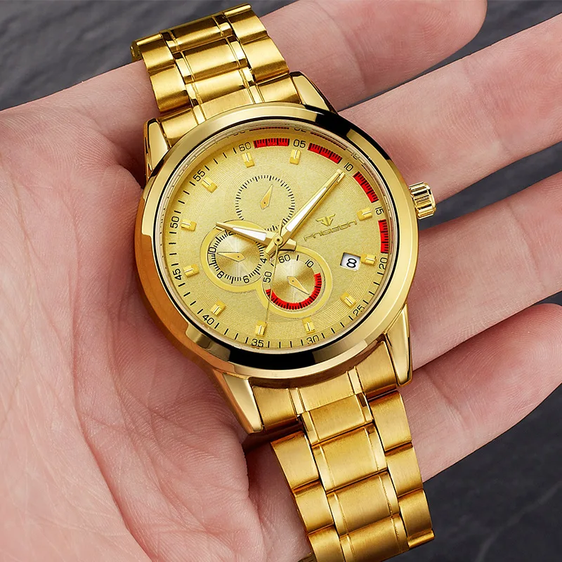 Men's Hollow Mechanical Watch Business Waterproof Calendar Gold Watch Waterproof Pointer Couple Watches ZF9772