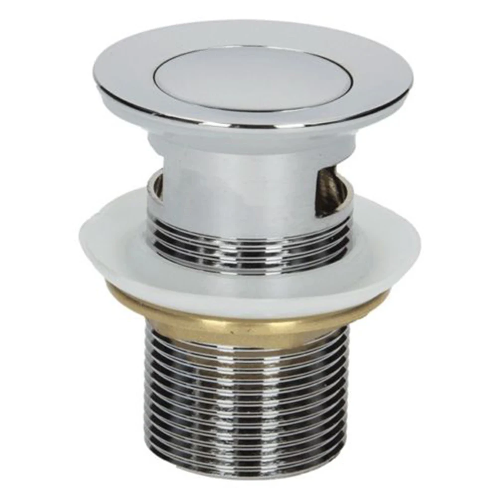 

Stopper Up Drain Basin Sink Press Waste Plug Overflow Bathroom Strainer Home Lavatory Brass Vessel Slotted Top Practical