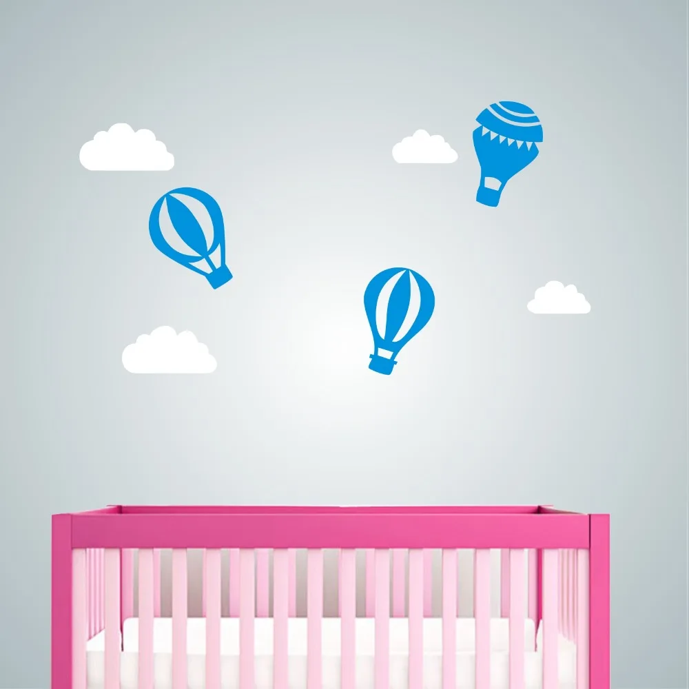 Wall Decal Vinyl Sticker Nursery Hot Air Balloon Clouds Decor For