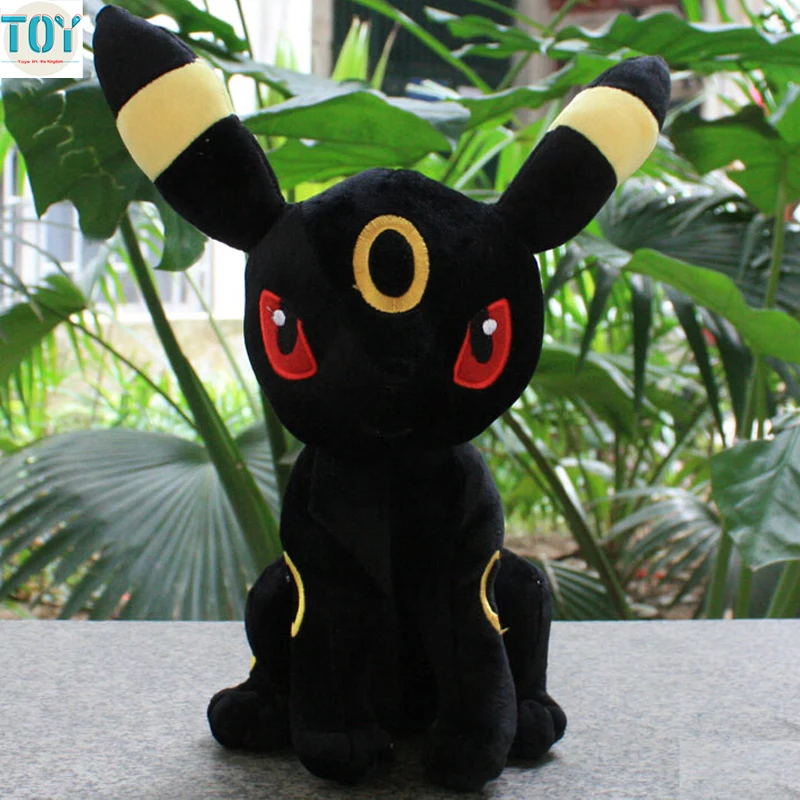 

OHMETOY Umbreon Soft Stuffed Plush Doll Sitting Peluche Cartoon Toys 23cm Black Brinquedos Kids Birthday Gift