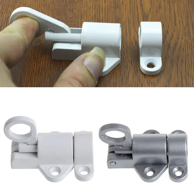 Security Pull Ring Spring Bounce Door Bolt Window Gate Aluminum Latch